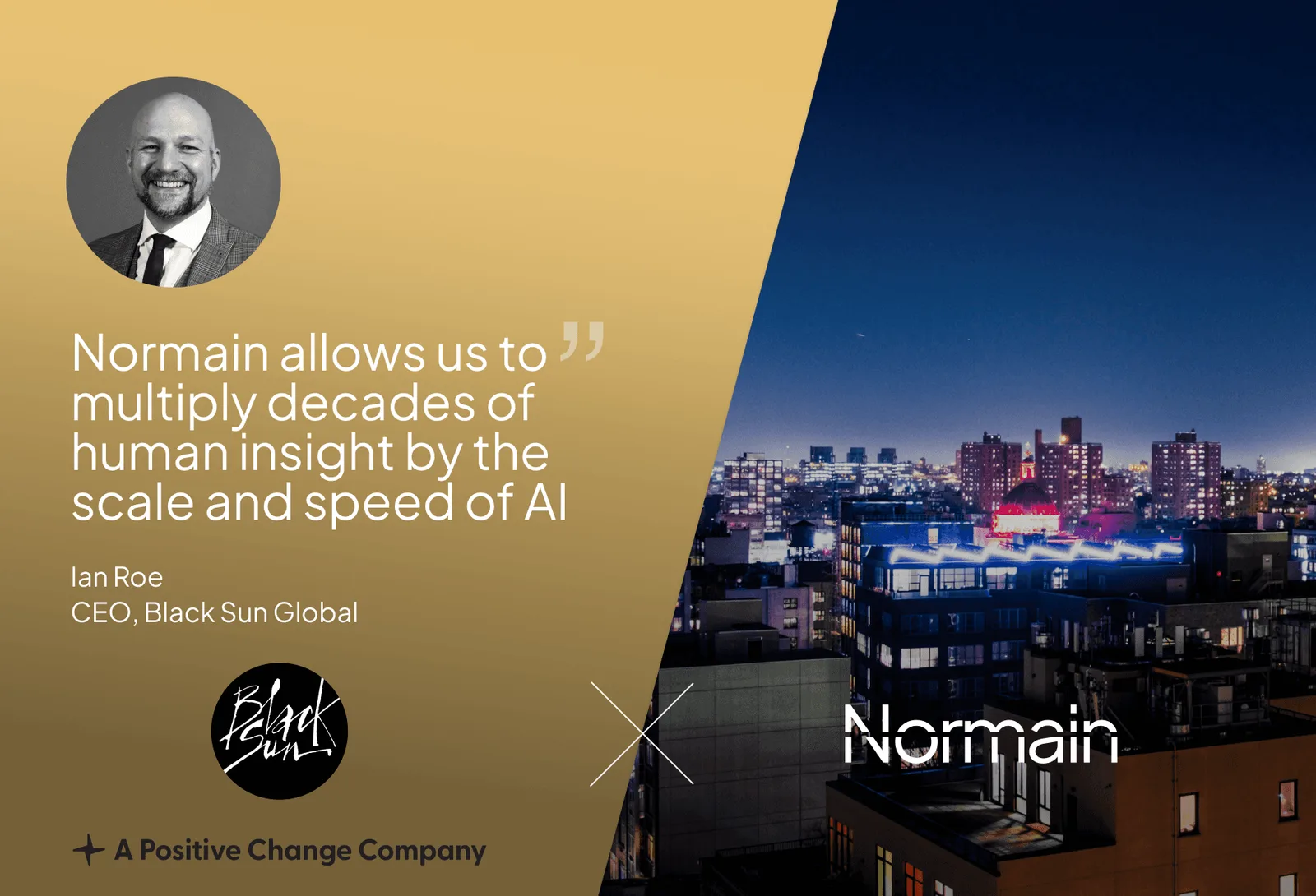 Normain allows us to multiply decades of human insight by the scale and speed of AI — Ian Roe, CEO, Black Sun Global